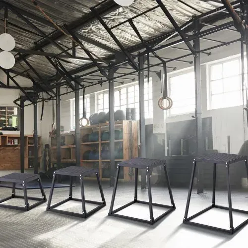 VEVOR 4-teilige Plyometrische Sprungboxen, 305/458/609/762 mm Plyometric Box Schwarz, Rutschfestes Fitness-Übungs-Step-Up-Box-Set für Heim-Fitness-Training, Konditions-Krafttraining, Jump Training – Bild 7