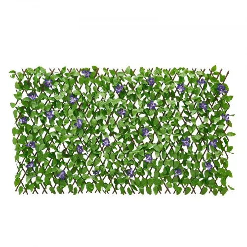 VEVOR Künstliche Hecke 64,9x310 cm 2-tlg. Set, Pflanzenwand, Ausziehbarer Sichtschutz, Sichtschutzzaun, Heckenzaun, Kunstpflanzen Balkonverkleidung für Hochzeiten, Außengärten, Hinterhöfe – Bild 8