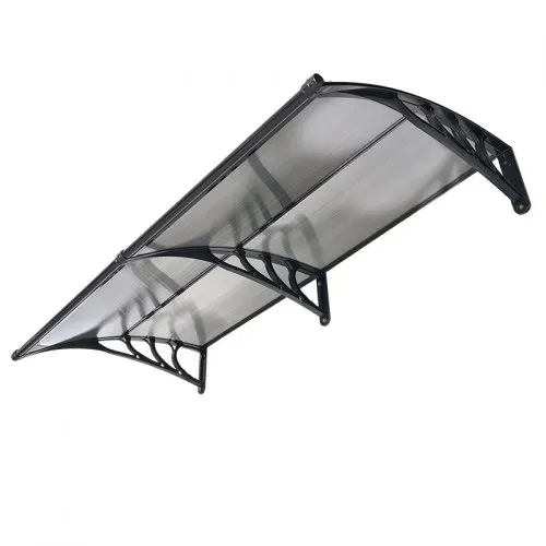 VEVOR Vordach für Haustür, 965x1987 mm, Pultbogenvordach, Überdachung mit Entwässerung & ABS-Halterung, Regen-, Schnee- & Sonnenschutz, Polycarbonat-Türdach für Veranda & Terrasse, Rauchgrau – Bild 10