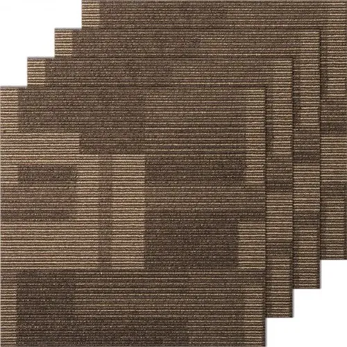 VEVOR Teppichfliesen, 610 x 610 mm, Teppichboden mit angebrachter Polsterung, weich gepolsterte Teppichfliesen, einfache DIY-Installation für Schlafzimmer und Wohnzimmer (24 Stk., gemischtes Braun) VEVOR Teppichfliesen, 610 x 610 mm, Teppichboden mit angebrachter Polsterung, weich gepolsterte Teppichfliesen, einfache DIY-Installation für Schlafzimmer und Wohnzimmer (24 Stk., gemischtes Braun)