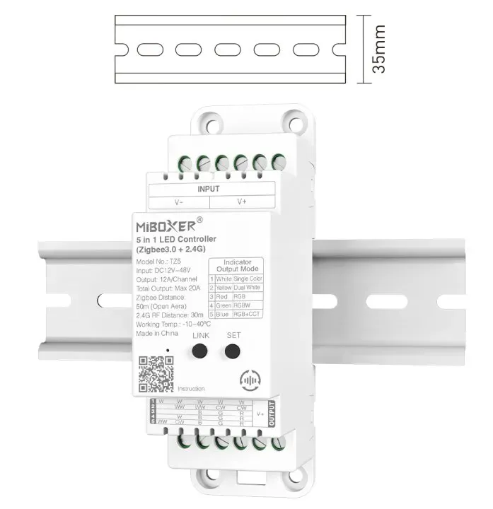 Synergy 21 LED Controller 5 in 1 Track LED Controller Single colour/CCT/RGB/RGB-W/RGB-WW) DC12/24V ZigBee 3.0+2.4GHz *Milight/Miboxer* – Bild 8