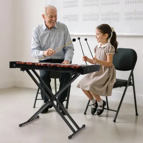 VEVOR Glockenspiel, 37 Noten, professionelles Xylophon-Schlaginstrument aus Holz, mit höhenverstellbarem Ständer aus Kohlenstoffstahl, 4 Schlägeln, Tragetasche, Musikinstrumenten-Set für Anfänger – Bild 7