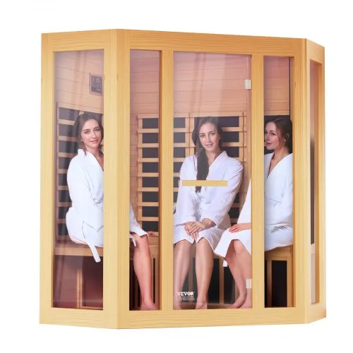 VEVOR Ferninfrarot-Holzsauna, Sauna-Spa für Zuhause, für 3 bis 4 Personen, Niedrige EMF-Ferninfrarot-Sauna aus Hemlockholz mit gehärteter Glastür & Bluetooth-Lautsprechern & Farblichttherapie, 2470 W für den Innenbereich VEVOR Ferninfrarot-Holzsauna, Sauna-Spa für Zuhause, für 3 bis 4 Personen, Niedrige EMF-Ferninfrarot-Sauna aus Hemlockholz mit gehärteter Glastür & Bluetooth-Lautsprechern & Farblichttherapie, 2470 W für den Innenbereich