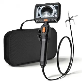 VEVOR Drehbare Endoskopkamera mit Licht, Inspektionskamera mit Zwei-Wege beweglichem Kopf, IP67 Wasserdichte Rohrkamera mit 5 Zoll Display 1,5 m Kabel 5000mAh Akku, 3,9 mm Boreskopkamera für Auto Haus VEVOR Drehbare Endoskopkamera mit Licht, Inspektionskamera mit Zwei-Wege beweglichem Kopf, IP67 Wasserdichte Rohrkamera mit 5 Zoll Display 1,5 m Kabel 5000mAh Akku, 3,9 mm Boreskopkamera für Auto Haus