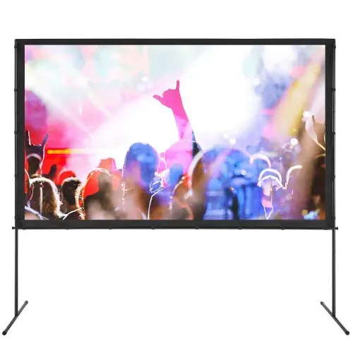 VEVOR Projektion Beamer Leinwand mit Ständer 254 cm HD 4K Outdoor Indoor Projektor Screen Schnelles Klappbare Tragbare Filmleinwand 16: 9 für Heimkino, Camping und Freizeitveranstaltungen Schwarz – Bild 9