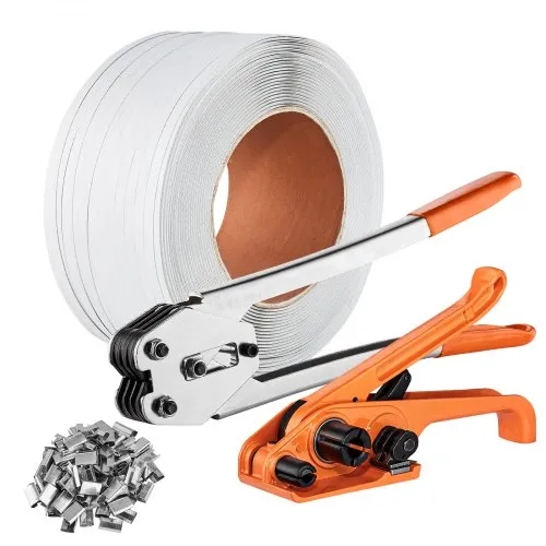 VEVOR Banding-Umreifungsset mit Umreifungsspanner, Banding Sealer Tool, 100 m langes PP-Band, 100 Metalldichtungen, Palettenverpackungsband-Banding-Set, Banding-Verpackungsband zum Verpacken VEVOR Banding-Umreifungsset mit Umreifungsspanner, Banding Sealer Tool, 100 m langes PP-Band, 100 Metalldichtungen, Palettenverpackungsband-Banding-Set, Banding-Verpackungsband zum Verpacken