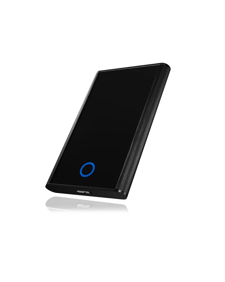 ICY BOX IB-273StU3, Ext. HDD-Gehäuse, 1x 2,5" SATA HDD zu USB 3.2 Gen 1 Host, blaue Kreisbeleuchtung, Aluminium, schwarz – Bild 5