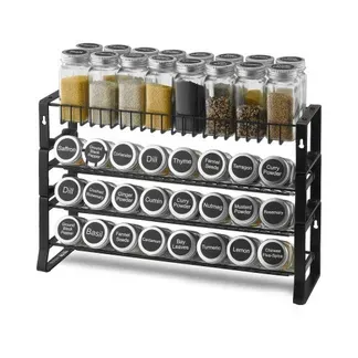 VEVOR abnehmbares Gewürzregal 4-stöckiger Gewürzhalter Organizer, stapelbarer Gewürzständer (401 x 116 x 271 mm), Küchenaufbewahrung für Arbeitsplatte, Küchen-Vorratsschrank, Speisekammer Schwarz VEVOR abnehmbares Gewürzregal 4-stöckiger Gewürzhalter Organizer, stapelbarer Gewürzständer (401 x 116 x 271 mm), Küchenaufbewahrung für Arbeitsplatte, Küchen-Vorratsschrank, Speisekammer Schwarz