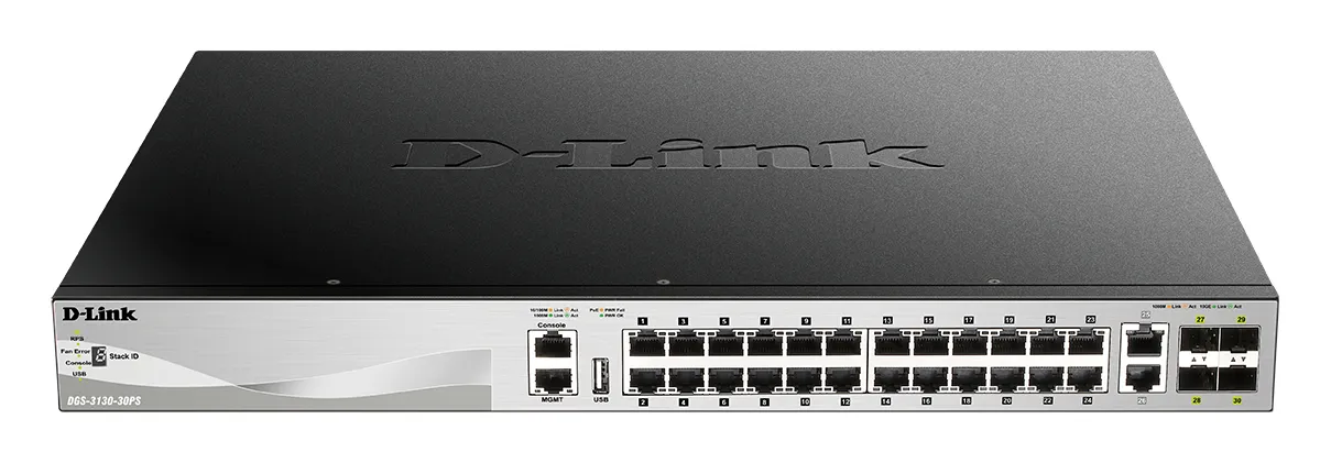 D-Link DGS-3130-30PS/E Netzwerk-Switch Managed L3 Gigabit Ethernet (10/100/1000) Power over Ethernet (PoE) Grau – Bild 2
