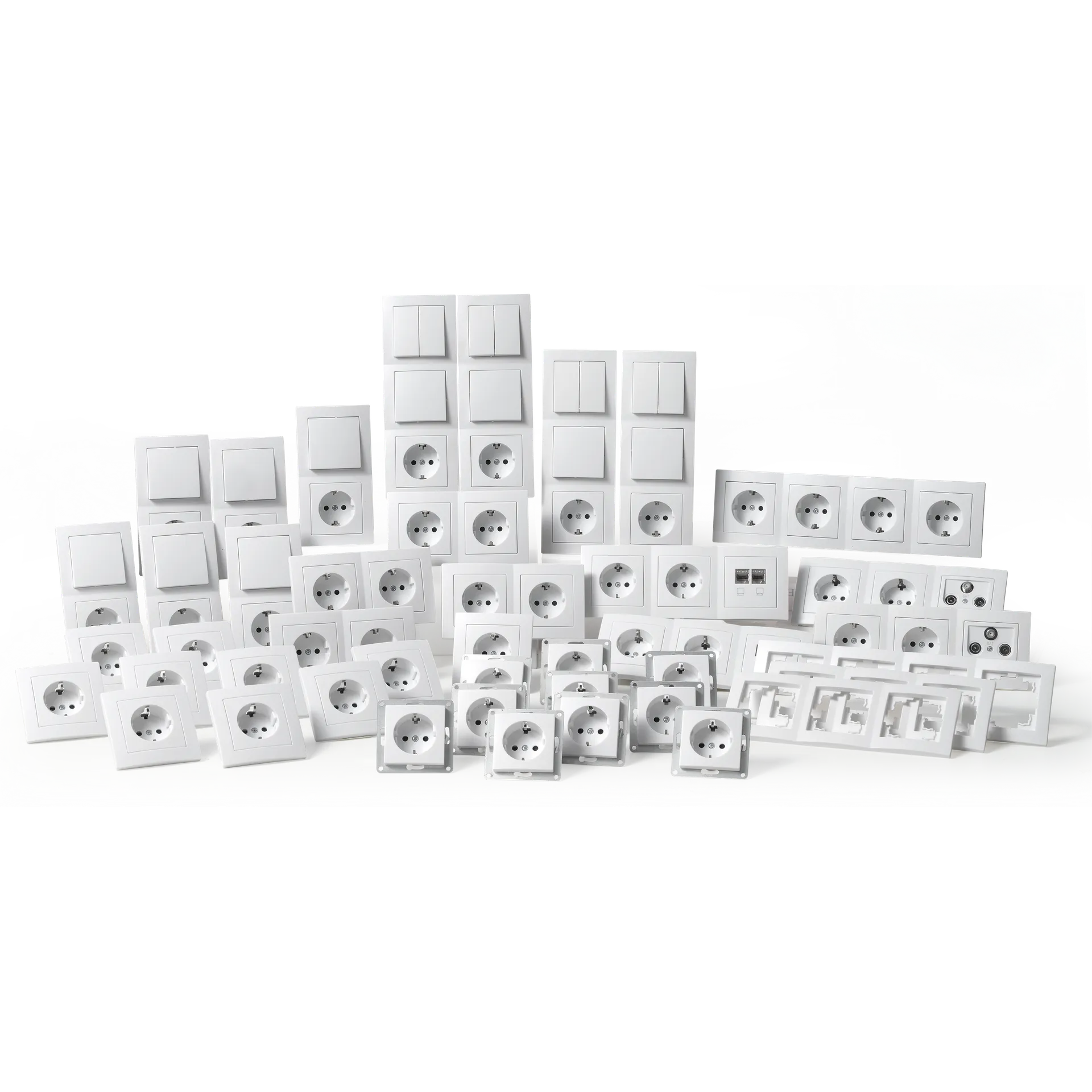 Schalter und Steckdosen Set McPower Flair “Megaset“ 100-teilig, weiß Schalter und Steckdosen Set McPower Flair “Megaset“ 100-teilig, weiß