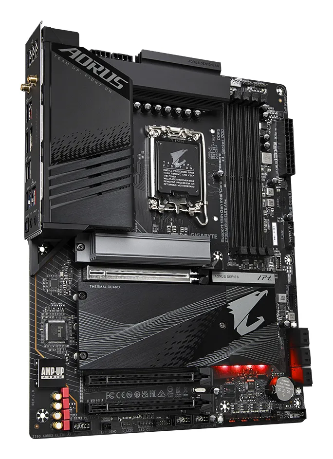 GIGABYTE Z790 AORUS ELITE AX Motherboard - Unterstützt Intel Core 14. Generation CPUs, 16*+2+1 Phasen Digital VRM, bis zu 7600MHz DDR5 (OC), 4xPCIe 4.0 M.2, Wi-Fi 6E, 2.5GbE LAN, USB 3.2 Gen 2x2 – Bild 3