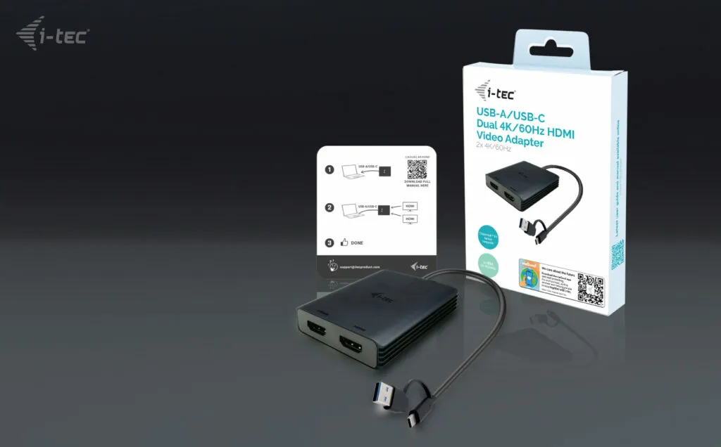 i-tec USB-A/USB-C Dual 4K/60 Hz HDMI Video Adapter – Bild 3