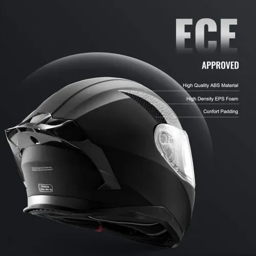 VEVOR Motorradhelm, Integralhelm, Smart Street ABS & High Density Helm mit Wechselglas, ECE-geprüfter bequemer Motocross-Helm, passend für Jugendliche & Erwachsene – Bild 2
