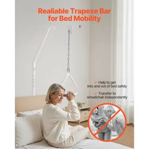 VEVOR Bettgalgen 1050x730x1880 mm, Krankenaufrichter bis 113 kg, Aufstehhilfe für Senioren, Patienten & Behinderte, Bettaufrichter geeignet für häusliche Pflege, Krankenhäuser, Pflegeheime – Bild 2