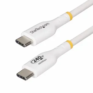 StarTech.com 1m USB-C-Ladekabel, Laden und Synchronisieren, 240W (5A) Power Delivery EPR, USB 2.0 Laptop-Ladekabel, USB-IF-zertifiziert, TPE-Mantel, Weiß – USB C Ladekabel StarTech.com 1m USB-C-Ladekabel, Laden und Synchronisieren, 240W (5A) Power Delivery EPR, USB 2.0 Laptop-Ladekabel, USB-IF-zertifiziert, TPE-Mantel, Weiß – USB C Ladekabel