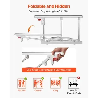 VEVOR Faltbares Bettgitter für Senioren, 70 cm Bettschutzgitter mit Befestigungsgurt, Rausfallschutz, Kantenschutz, passend für King-Size-, Queen-Size-, Full-Size- und Twin-Betten VEVOR Faltbares Bettgitter für Senioren, 70 cm Bettschutzgitter mit Befestigungsgurt, Rausfallschutz, Kantenschutz, passend für King-Size-, Queen-Size-, Full-Size- und Twin-Betten