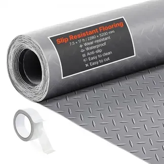 VEVOR Garagenbodenmatte, 520×228 cm Antirutschmatte, Meterware, 2,2 mm dicke PVC-Noppenmatte, Bodenschutzmatte mit doppelseitigem Klebeband, leicht zu reinigen, für Lager, Fitnessstudios, Silbergrau VEVOR Garagenbodenmatte, 520×228 cm Antirutschmatte, Meterware, 2,2 mm dicke PVC-Noppenmatte, Bodenschutzmatte mit doppelseitigem Klebeband, leicht zu reinigen, für Lager, Fitnessstudios, Silbergrau