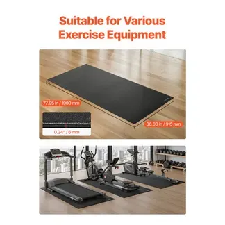 VEVOR Laufbandmatte für Teppichboden Bodenschutzmatte (915 x 1980 mm) für Sportgeräte 6 mm dick, Trainingsgerätematte für Laufbänder Ellipsentrainer Rudergerät, hochdichter PVC-Bodenschutz VEVOR Laufbandmatte für Teppichboden Bodenschutzmatte (915 x 1980 mm) für Sportgeräte 6 mm dick, Trainingsgerätematte für Laufbänder Ellipsentrainer Rudergerät, hochdichter PVC-Bodenschutz