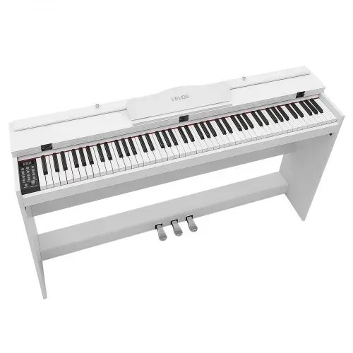 VEVOR Digitalpiano 88 Halbgewichtete Tasten E-Piano HiFi-Lautsprecher Weiß für Anfänger, mit 128 Klängen, 128 Rhythmen, USB, MIDI, Audioausgang, Standard-3,5-mm-Kopfhörerbuchse, Notenhalter und Pedal – Bild 10