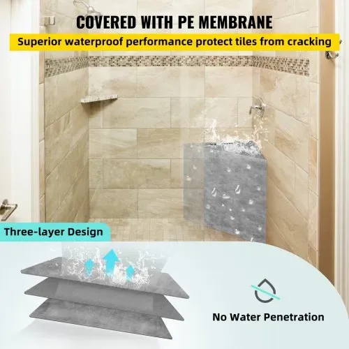 VEVOR Befliesbare Sitzbank dreieckig 57x40x50cm Sitzbank Badezimmer EPS-Verbundstoff Duschsitz 200kg Tragfähigkeit Duschstuhl 0,08㎡ Abdeckfläche 90° Innen- und Außenecken Ideal für Bad Duschbereiche – Bild 4