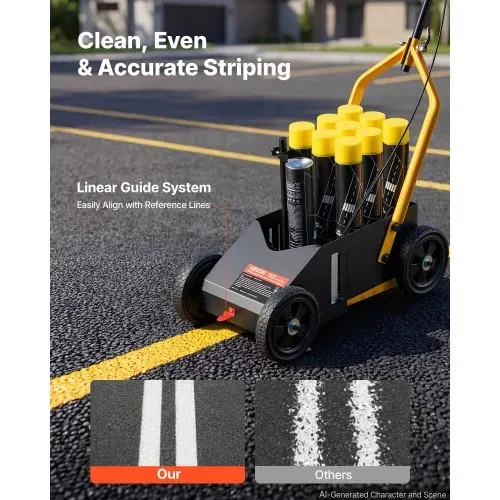 VEVOR Markierungswagen Linien-Markiergerät Linemarker 9 Spraydosen Schwarz, Bodenmarkierung für Parkplatz Werkstatt Straße Einkaufszentrum Sportplatz 50–100 mm Einstellbare Linienbreite mit Adapterdüse VEVOR Markierungswagen Linien-Markiergerät Linemarker 9 Spraydosen Schwarz, Bodenmarkierung für Parkplatz Werkstatt Straße Einkaufszentrum Sportplatz 50–100 mm Einstellbare Linienbreite mit Adapterdüse
