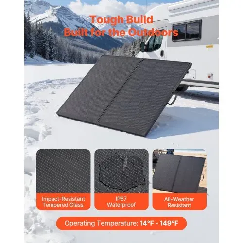 VEVOR Faltbares Solarpanel 200 W, Tragbares Monokristallines Solarmodul mit 30A PWM-Regler, MC4-Ausgang & Rahmen, 23% Hocheffizienz, IP67 Wasserdicht für Camping, Wandern & Wohnmobilreisen – Bild 4