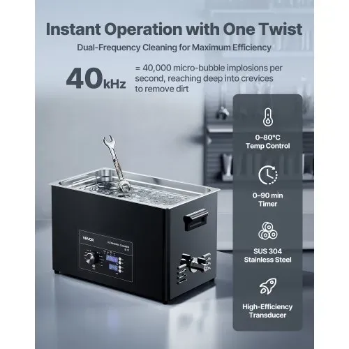 VEVOR Ultraschallreiniger professionelles Ultraschallreinigungsgerät mit Drehknopfsteuerung 30 L, Reinigungsgerät mit Korb & Reinigungskugel, Ultraschallgerät für Uhren Rasierer Schmuck Münzen VEVOR Ultraschallreiniger professionelles Ultraschallreinigungsgerät mit Drehknopfsteuerung 30 L, Reinigungsgerät mit Korb & Reinigungskugel, Ultraschallgerät für Uhren Rasierer Schmuck Münzen