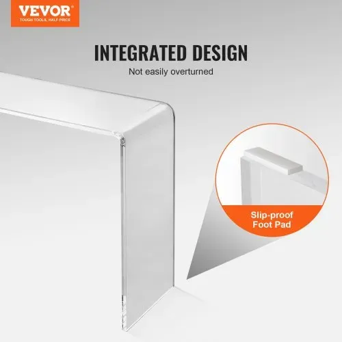 VEVOR U-förmiger Beistelltisch 964 x 381 x 740 mm, U-förmiger Acryltisch Beistelltisch, Transparenter Couchtisch für Getränke, Essen, Snacks, Verwendet im Wohnzimmer, Schlafzimmer, Arbeitszimmer usw. – Bild 4