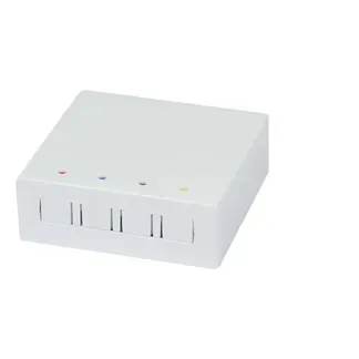LWL-FTTH Wandgehäuse, für 4 Kupplungen SC-S oder LC-D 80×80 mit Kabelführung, DIN-Rail/Wand, Crimp, Synergy 21 LWL-FTTH Wandgehäuse, für 4 Kupplungen SC-S oder LC-D 80×80 mit Kabelführung, DIN-Rail/Wand, Crimp, Synergy 21