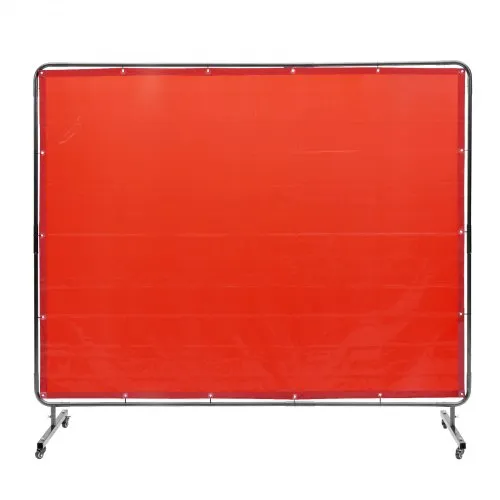 VEVOR Schweißvorhang 1,8 x 2,4 m Schweißschutzvorhang aus Flammhemmendem Vinyl Schweißschutzwand mit 4 Schwenkrädern und einem 6-stufigen UV-Schutz Schweißerdecke Schweißschutz Rot VEVOR Schweißvorhang 1,8 x 2,4 m Schweißschutzvorhang aus Flammhemmendem Vinyl Schweißschutzwand mit 4 Schwenkrädern und einem 6-stufigen UV-Schutz Schweißerdecke Schweißschutz Rot