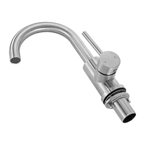 VEVOR Einhebelwaschtischarmatur Wasserhahn mit gebürstetem Nickel & hohem Bogenauslauf, Waschbeckenarmatur Küchenwasserarmaturen wassersparend, Einhebelmischer für Badezimmer Wohnmobil Bar-Spüle – Bild 10