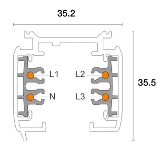 Powergear 3PH AUFBAUSCHIENE, Weiss, 2 meter Powergear 3PH AUFBAUSCHIENE, Weiss, 2 meter