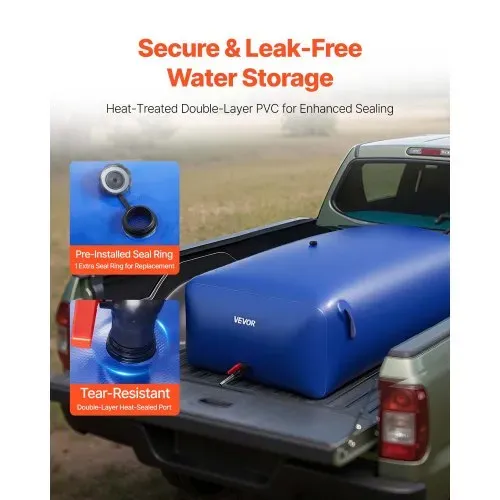 VEVOR Wasserspeicherblase, 1000 L PVC-Weichwasserbeutel, Wasserspeicherbehälter, auslaufsicherer & verschleißfester Wassertank für die Outdoor-Bewässerung von Wohnmobil, Camping, Notfall – Bild 3