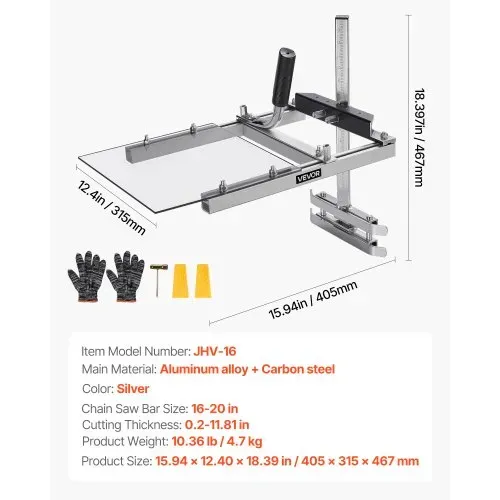 VEVOR Mobiles Sägewerk für Kettensäge, Kettensägenmühle für 41-51 cm Plankenfräsbalken, Schnittholz-Querschnittführungskettensäge mit Schutzschild, 0,2-11,81 Zoll Schnittdicke – Bild 6