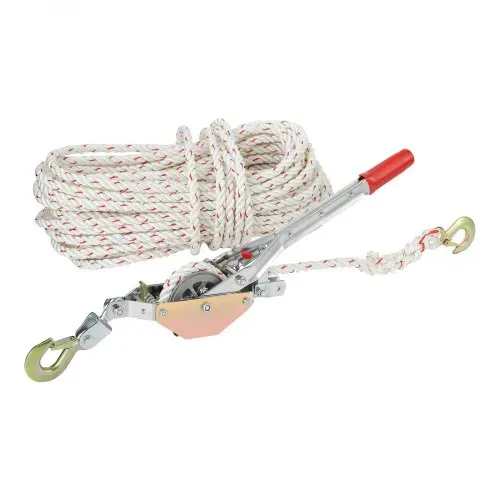 VEVOR Seilzieher, 3/4 t Zugkapazität, mit 30,48 m Seil mit 15,24 mm Durchmesser, 2 Haken, mitgelieferter Winde, leistungsstarkes Ratschen-Abziehwerkzeug zum Bewegen von Booten, Sicher – Bild 9