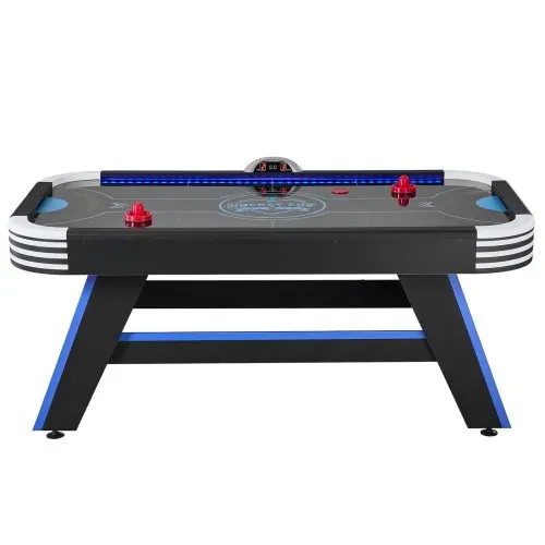 VEVOR Airhockeytisch 183 x 102 x 79 cm MDF Elektrischer Hockeytisch Schwarz Geeignet für Familien und Spieleabende, Elektronisches Punktesystem, LED-Beleuchtung, Eckenschutz und Verstellbare Standfüße – Bild 10