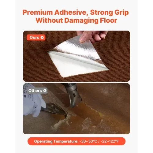 VEVOR Teppichfliesen 609,6 x 609,6 x 5 mm, 20er-Pack, selbstklebender Teppichboden mit Fläche von 7,4 m², Teppich Bodenbelag, einfacher DIY-Austausch für Wohnzimmer und Büro, Dunkelbraun – Bild 4