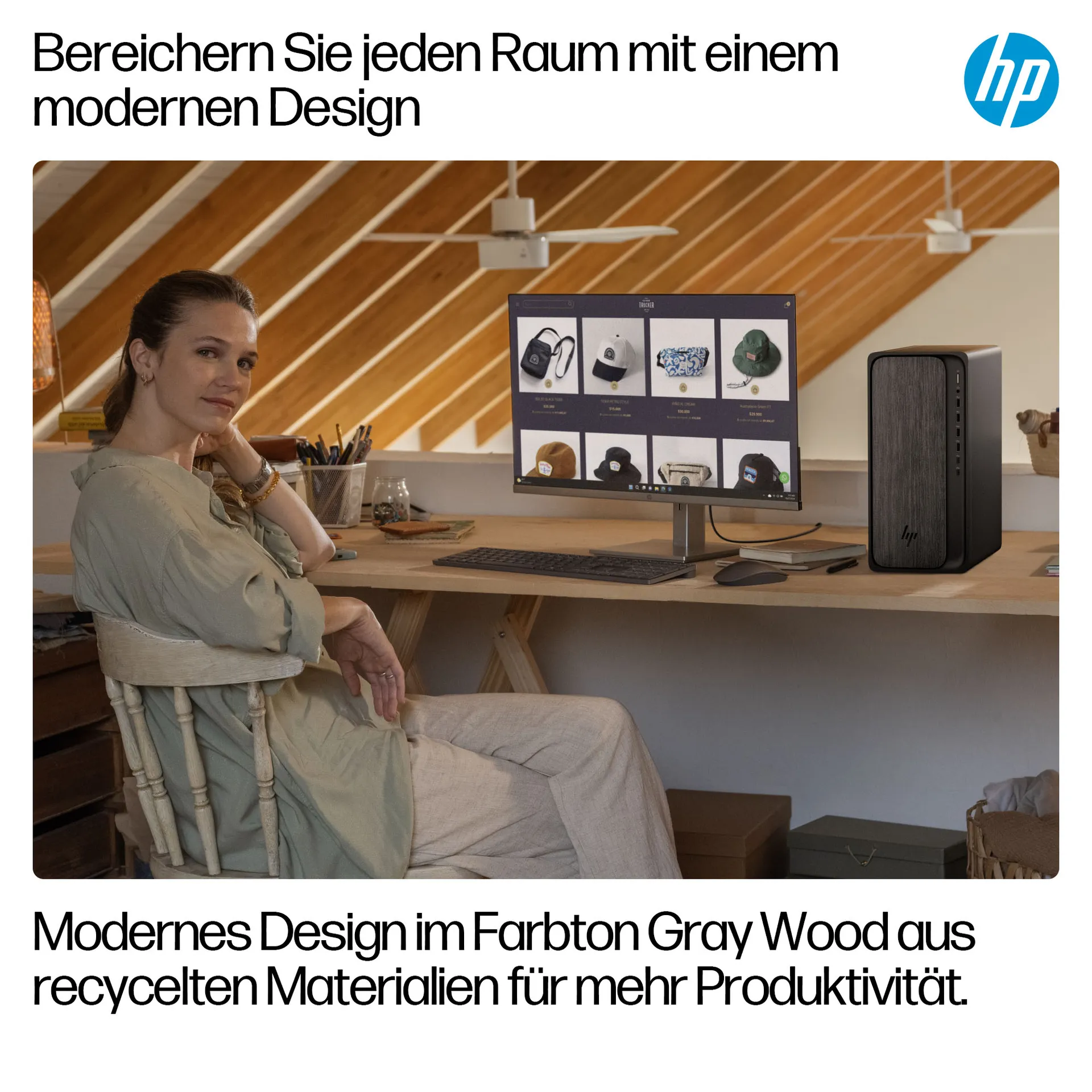 HP OmniDesk M02-0157ng PC AMD Ryzen™ 5 8500G 16 GB DDR5-SDRAM 512 GB SSD FreeDOS Tower AI PC Schwarz – Bild 7