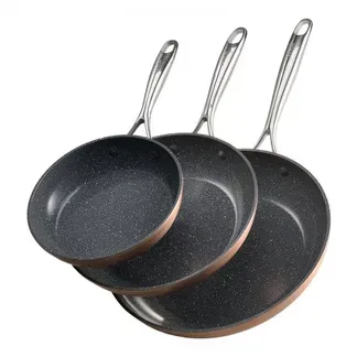 VEVOR Bratpfannen Set 3-tlg. (20 / 27 / 30 cm), Hochleistungs-Bratpfannen aus Aluminium (Antihaftbeschichtet), Kochpfanne Küchenkochgeschirr geeignet für Gas Elektro Induktion Grau VEVOR Bratpfannen Set 3-tlg. (20 / 27 / 30 cm), Hochleistungs-Bratpfannen aus Aluminium (Antihaftbeschichtet), Kochpfanne Küchenkochgeschirr geeignet für Gas Elektro Induktion Grau