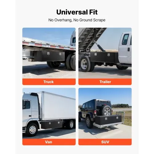 VEVOR Lkw Unterbaubox 1524 x 457 x 457 mm Unterflur Staukasten Kaltgewalzter Stahl Wasserdichter Werkzeugkasten mit T-Griff Schloss für Lkw Anhänger Transporter Werkzeugkiste Unterflurkasten Schwarz – Bild 4