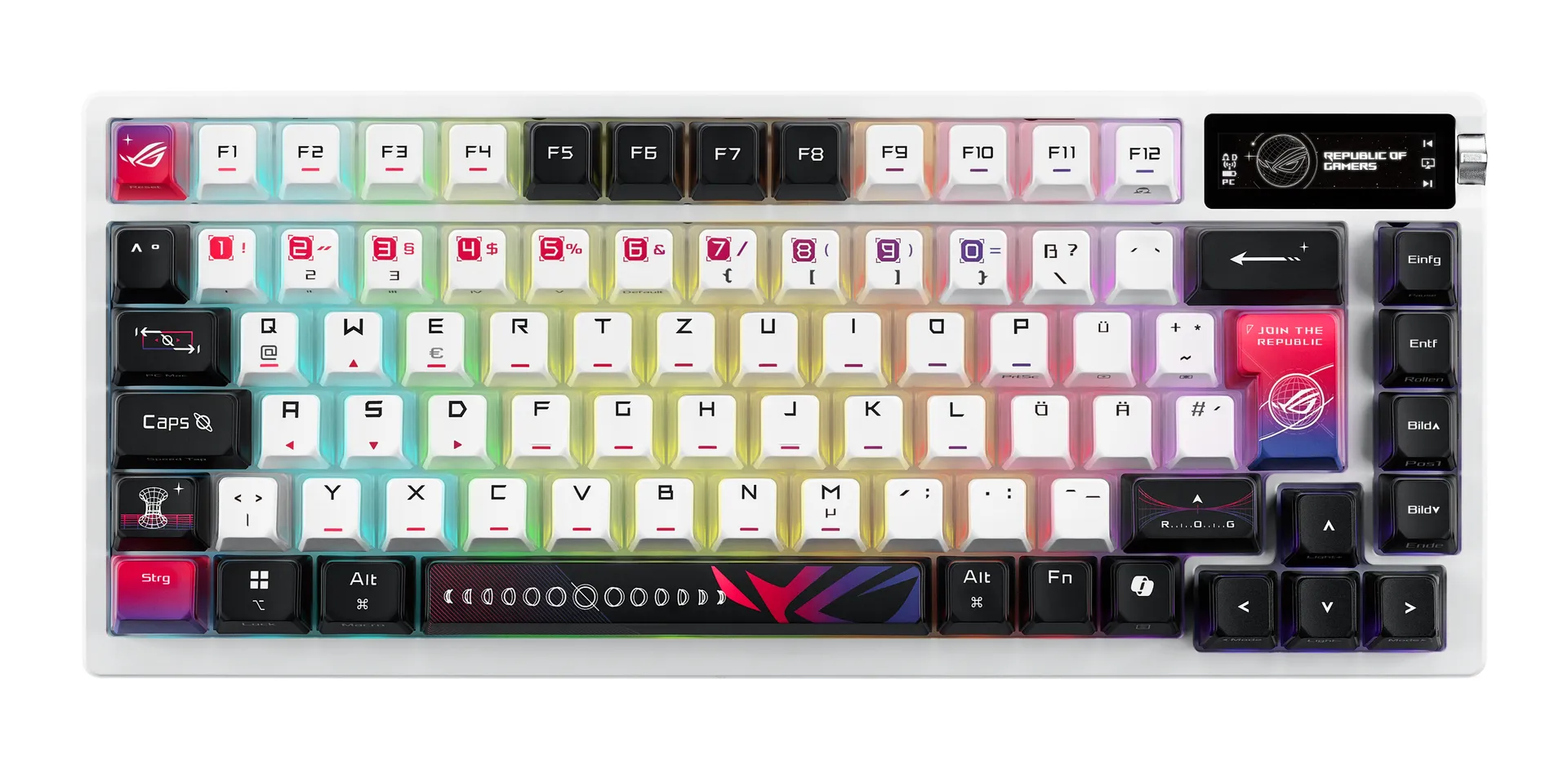 ASUS ROG Azoth X Tastatur Gaming USB + RF Wireless + Bluetooth QWERTZ Weiß – Bild 2