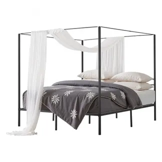 VEVOR Himmelbettrahmen (Kingsize), Metallhimmelbett (363 kg belastbar) mit Himmelbett-Design, robuste Stahllattenstütze, Stauraum unter dem Bett, kein Boxspring erforderlich, Netzrahmen Schwarz VEVOR Himmelbettrahmen (Kingsize), Metallhimmelbett (363 kg belastbar) mit Himmelbett-Design, robuste Stahllattenstütze, Stauraum unter dem Bett, kein Boxspring erforderlich, Netzrahmen Schwarz