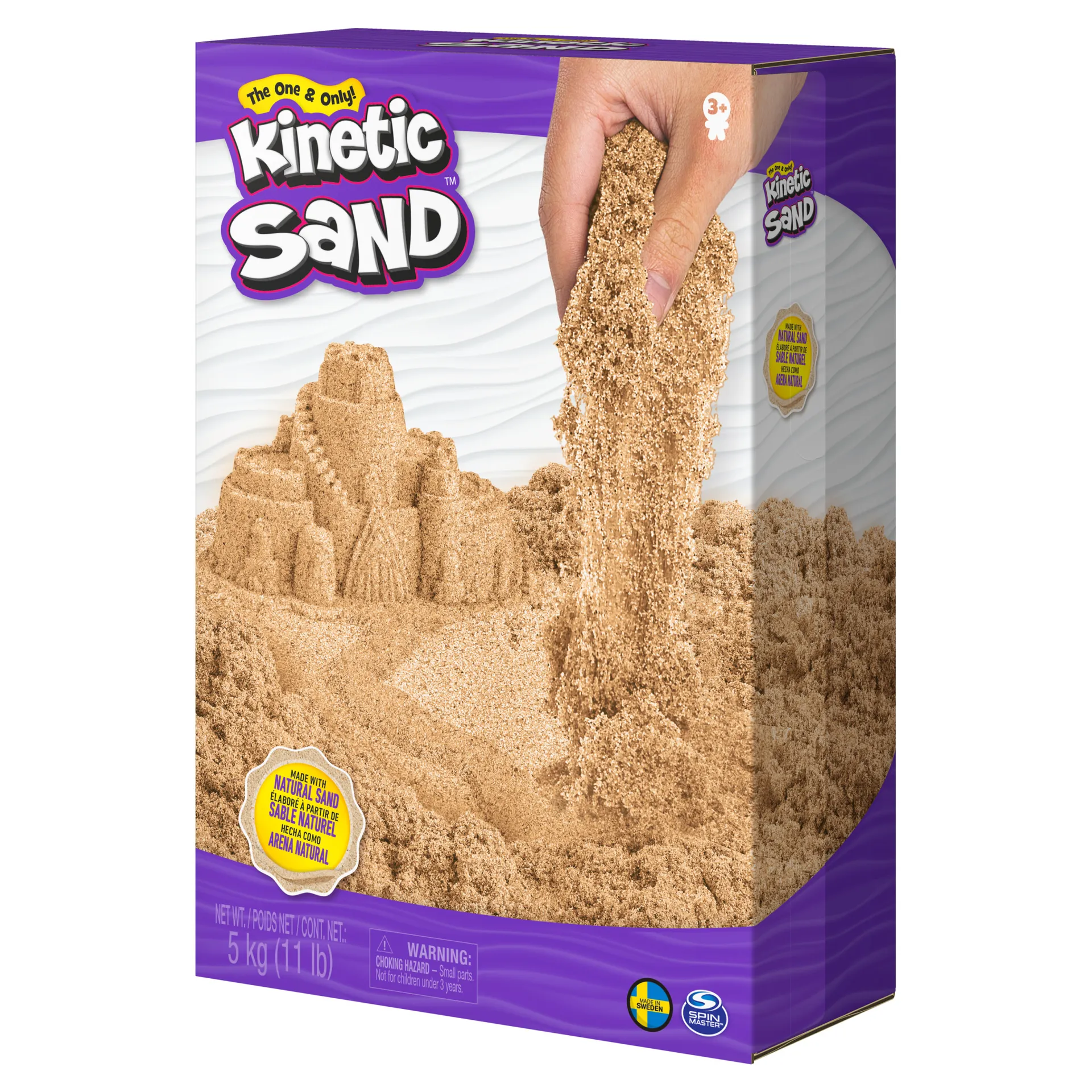 Kinetic Sand - 5 kg naturbraun, magischer kinetischer Sand für Indoor-Sandspiel, Original aus Schweden, bekannt aus Kindergärten, für kreatives, entspanntes Indoor-Sandspiel, ab 3 Jahren – Bild 5