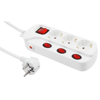 Steckdosenleiste McPower, 3-fach mit Einzelschaltung, 1,5m Zuleitung Steckdosenleiste McPower, 3-fach mit Einzelschaltung, 1,5m Zuleitung