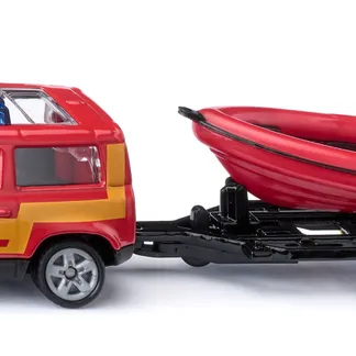 Siku Land Rover Defender with boat SUV-Modell Vormontiert Siku Land Rover Defender with boat SUV-Modell Vormontiert