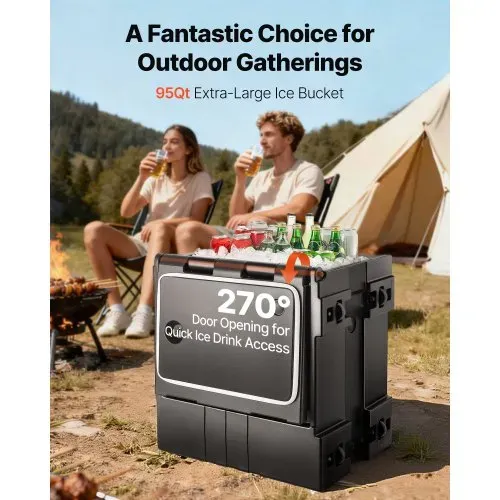 VEVOR Isolierte Thermobox Warmhaltebox 90 L, LLDPE-Lebensmittelbehälterträger mit Doppelschnallen, Speisewärmer mit Griffen, Transportbox für Restaurant, Kantine, Isolierbox 645 x 445 x 610 mm – Bild 5