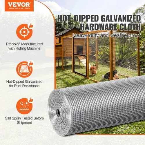 VEVOR Drahtgeflecht, 1220 mm x 15,24 m, Volierendraht, 23 Gauge, feuerverzinkte Maschendrahtrolle, Maschendrahtzaun, Maschendraht für Kaninchenkäfige, Garten, kleine Nagetiere VEVOR Drahtgeflecht, 1220 mm x 15,24 m, Volierendraht, 23 Gauge, feuerverzinkte Maschendrahtrolle, Maschendrahtzaun, Maschendraht für Kaninchenkäfige, Garten, kleine Nagetiere