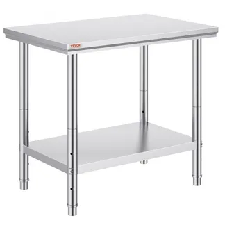 VEVOR Edelstahl Arbeitstisch 60X90X80 cm Essenszubereitung für die Zubereitung von Mahlzeiten, Nähen, Waschen, Basteln, Garagennutzung usw. VEVOR Edelstahl Arbeitstisch 60X90X80 cm Essenszubereitung für die Zubereitung von Mahlzeiten, Nähen, Waschen, Basteln, Garagennutzung usw.