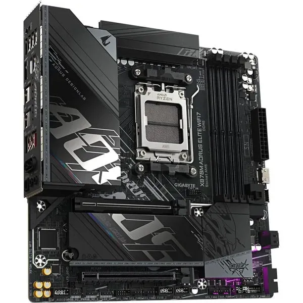 GIGABYTE X870M AORUS ELITE WIFI7 Mainboard – Unterstützt AMD Ryzen 9000 CPUs, digitale 14+2+2 Phasen VRM, bis zu 8200 MHz DDR5 (OC), 1 x PCIe 5.0 + 1 x PCIe 4.0, Wi-Fi 7, 2.5 GbE LAN, USB 4 – Bild 2