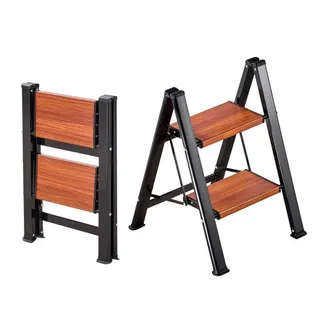 VEVOR Trittleiter 2 Stufen, Klappleiter mit Anti-Rutsch-Stufen in Holzoptik, Haushaltsleiter 150 kg Tragfähigkeit, Aluminium-Sicherheitsleiter, Stehleiter für Heimwerker-& Reinigungsarbeiten VEVOR Trittleiter 2 Stufen, Klappleiter mit Anti-Rutsch-Stufen in Holzoptik, Haushaltsleiter 150 kg Tragfähigkeit, Aluminium-Sicherheitsleiter, Stehleiter für Heimwerker-& Reinigungsarbeiten